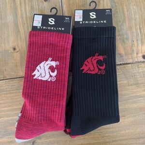 NEW Washington State Cougars Strideline Premium Crew Socks BlackMEDIUM/LRGE 2